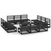 Vidaxl - 13 Piece Garden Lounge Set Black Solid Pinewood