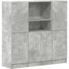 Vidaxl - 3 Piece Kitchen Cabinet Set Concrete Grey Engineered Wood