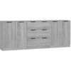 Vidaxl - 3 Piece Sideboards Grey Sonama Engineered Wood