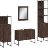 Vidaxl - 4 Piece Bathroom Cabinet Set Brown Oak Engineered Wood