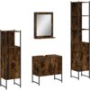 Vidaxl - 4 Piece Bathroom Cabinet Set Smoked Oak Engineered Wood