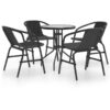 Vidaxl - 5 Piece Garden Dining Set Black