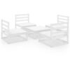 Vidaxl - 5 Piece Garden Lounge Set White Solid Wood Pine