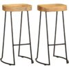 Vidaxl - Bar Stools 2 pcs Solid Mango Wood