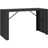 Vidaxl - Bar Table with Glass Top Black 185x80x110 cm Poly Rattan