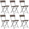 Vidaxl - Folding Bistro Chairs 6 pcs Brown Poly Rattan and Steel