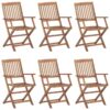 Vidaxl - Folding Outdoor Chairs 6 pcs Solid Acacia Wood