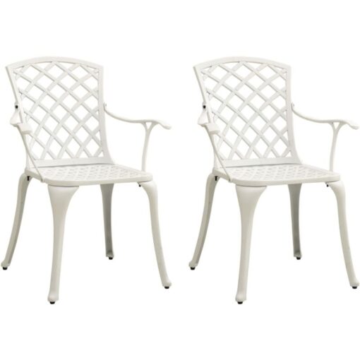 Vidaxl - Garden Chairs 2 pcs Cast Aluminium White