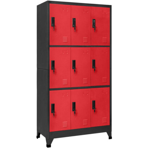 Vidaxl - Locker Cabinet Anthracite and Red 90x45x180 cm Steel