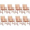 Vidaxl - Outdoor Dining Chairs 8 pcs Solid Acacia Wood