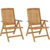 Vidaxl - Reclining Garden Chair 2 pcs Solid Wood Teak