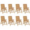 Vidaxl - Reclining Garden Chairs 8 pcs Solid Wood Teak