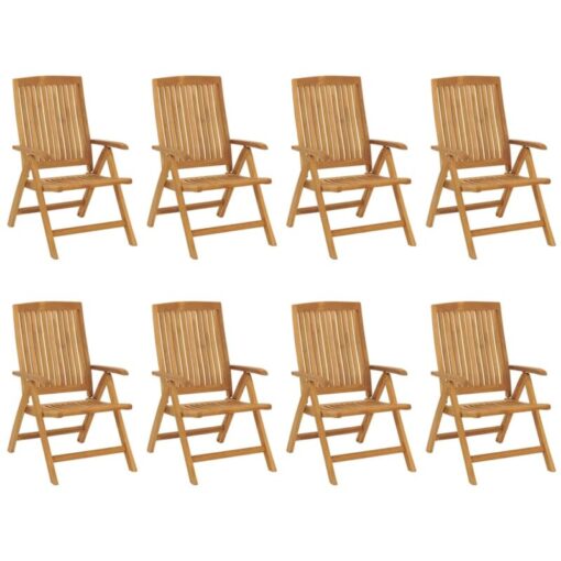 Vidaxl - Reclining Garden Chairs 8 pcs Solid Wood Teak