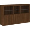 Vidaxl - Sideboard with led Lights Brown Oak 162x37x100 cm