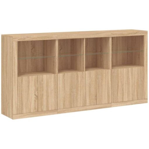 Vidaxl - Sideboard with led Lights Sonoma Oak 202x37x100 cm