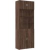 Vidaxl - Storage Cabinet Brown Oak 80x42.5x225 cm Engineered Wood