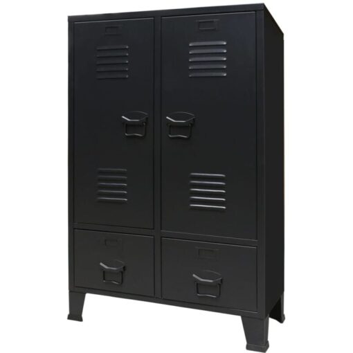 Vidaxl - Wardrobe Metal Industrial Style 67x35x107 cm Black