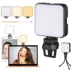 Video Conference Light, Camera Light, Rechargeable LED Video Lamp with Clip, Laptop Light for Photo, Selfie, Zoom Meetings, Telecommuting, Webcam,