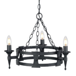 Voight 3-Light Wagon Wheel Chandelier