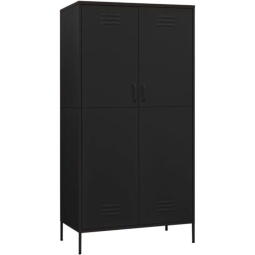 Wardrobe Black 90x50x180 cm Steel Vidaxl