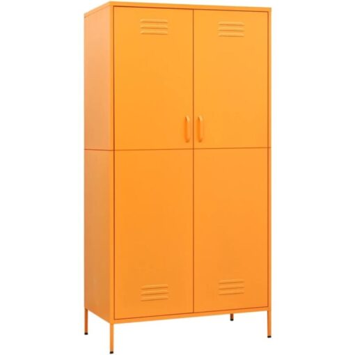 Wardrobe Mustard Yellow 90x50x180 cm Steel Vidaxl