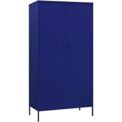 Wardrobe Navy Blue 90x50x180 cm Steel Vidaxl