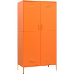 Wardrobe Orange 90x50x180 cm Steel Vidaxl