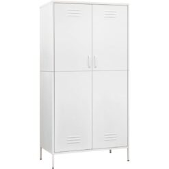 Wardrobe White 90x50x180 cm Steel Vidaxl