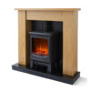 Warmlite Cambridge Fireplace Stove Suite with Two Heat Settings, Realistic LED Flame Effect, 1850W