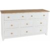 White 8 Drawer Chest of Drawers Sideboard Storage Cabinet Solid Pine Top Arizona