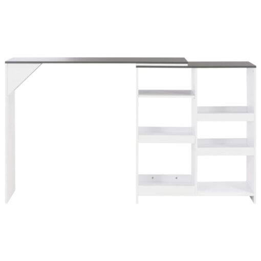 White Bar Table With Moveable Shelf - For Home Or Commercial Use