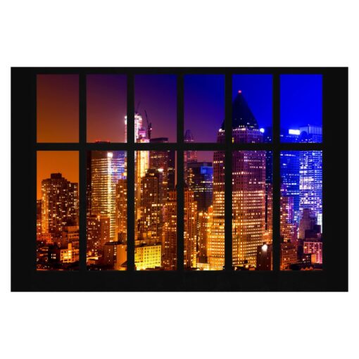 Window on Manhattan Sunrise 3.2m x 4.8m Textured Matt Peel & Stick Wall Mural