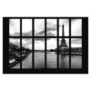 Window on the Eiffel Tower and Seine in Paris 3.2m x 4.8m Textured Matt Peel & Stick Wall Mural