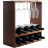 Wine Rack With Glass Holder-Countertop Wine Rack-Freestanding Wooden Wine Holder-Perfect For Home Decor & Kitchen, Bar, Wine Cellar (Rustic)