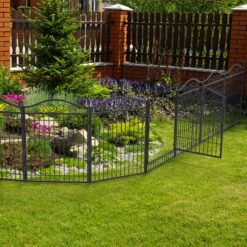 Wisfor Heavy Duty Large Outdoor Dog Pen, Metal Pet House Cages, Portable Detachable Pet Run Enclosures With 8 Panels 80cm High For Puppies And Cat,