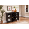 Wood Wine Rack Console Sideboard Table With Storage, Espresso