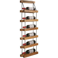 Wood Wine Rack Wall Mount Wine Bottles Holder, 6 Tier Kitchen Storage Rack, Stylish Home Decor Wine Bottles Display