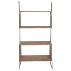 Wood and Metal Ladder Bookcase