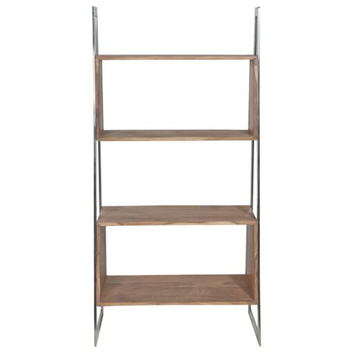 Wood and Metal Ladder Bookcase