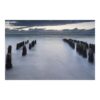 Wooden Groynes in the North Sea on Silt 3.2m x 4.8m Textured Matte Peel & Stick Wall Mural