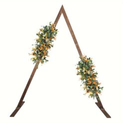 Wooden Wedding Arch 8.2ft, Triangle Wedding Arch, Wedding Arches For Ceremony, Natural Wood Wedding Backdrop Stand For Garden Wedding Parties, Wooden