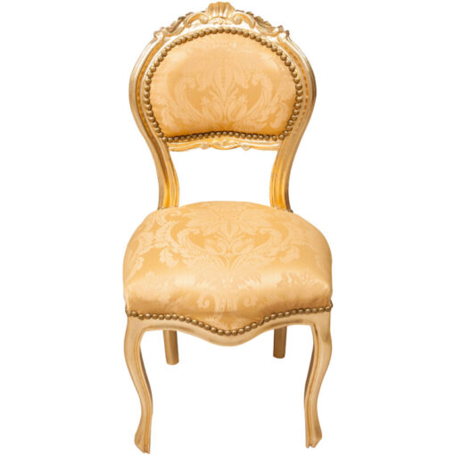 Wooden kitchen chair Dining chair 92x45x45 cm Louis XVI upholstered chair Baroque armchair French style gold armchair