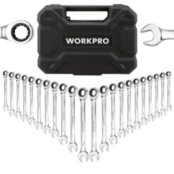 Workpro 22- Ratcheting Combination Set, 72 , Wrenches Set Organizer Box, 6-18mm & Sae 1/4-3/4"