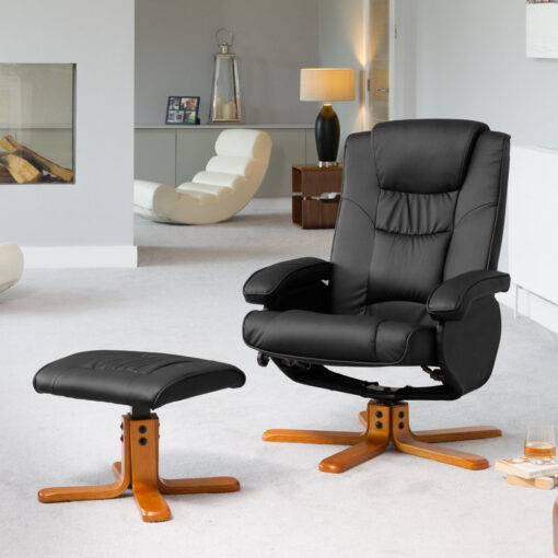 Worthen Manual Swivel Recliner with Footstool