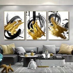 Wrapped Canvas3pcs, Large- Wrapped Canvas Modern Artwork Wall- Elegant White Canvas Painting For Living Room Bedroom Sofa Backdrop Decoration- Accent