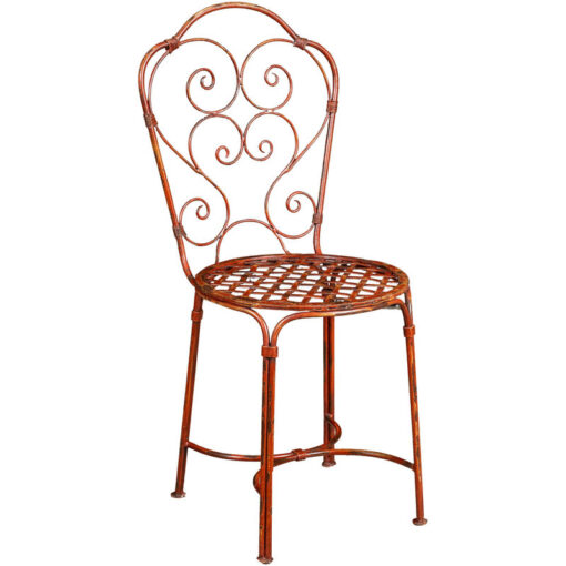 Wrought iron chair 97x40x45 cm Round seat chairs Antique iron chairs Vintage garden and terrace chairs Outdoor and Indoor