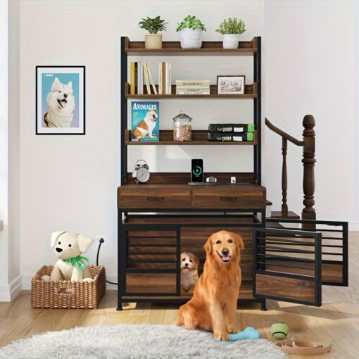 Xelsyo 67" Wooden Dog 2 Drawers & For , Duty 2 Dog Kennel, Dog 4- ,