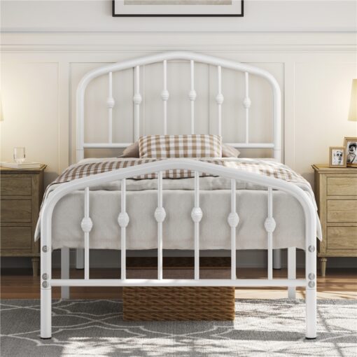 Yaheetech Metal Bed Frame Arched Headboard And Footboard Heavy Bed Frame Needed