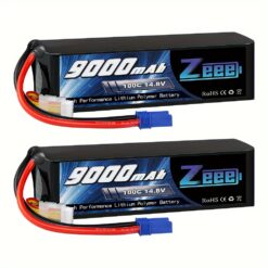 Zeee 4s Lipo Battery 9000mah 14.8v Soft Case Rc Battery Ec5 Connector With Metal Plates For Rc Car Truck Tank Racing Models (2 Pack)