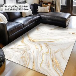 Zulida Luxury Velvet Area Rug - Marble Design, Non-slip & Machine Washable, Living Room, Bedroom, And More - In Multiple Sizes (2x3ft To 6x9ft)